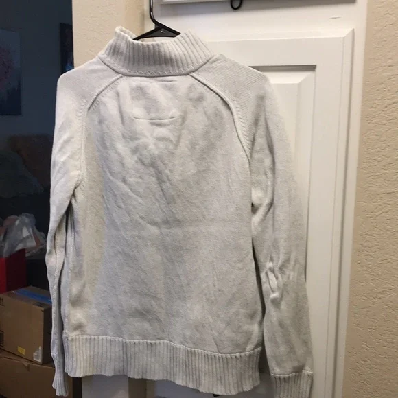 Men’s American Eagle Outfitters 100% cotton cream and grey 1/4 zip sweater - Picture 6 of 8